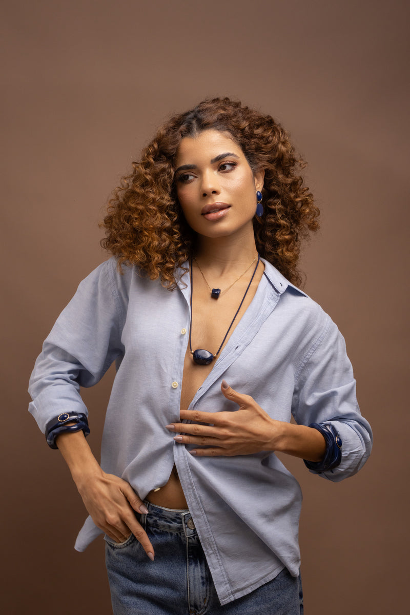 Organic Synthetic Resin Necklace – 70 cm