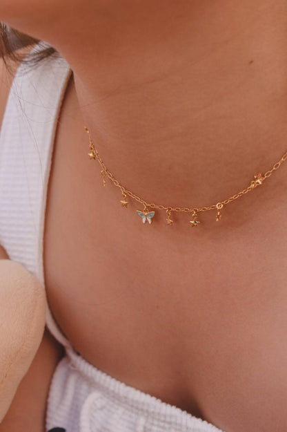 Blue Butterfly Jewelry Set