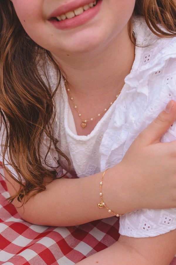 Children’s Pearl Jewelry Set with Heart Pendant