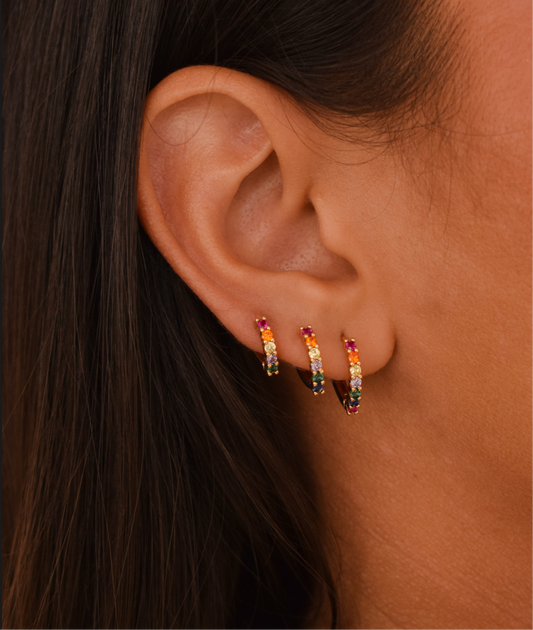 Medium colored hoop earring