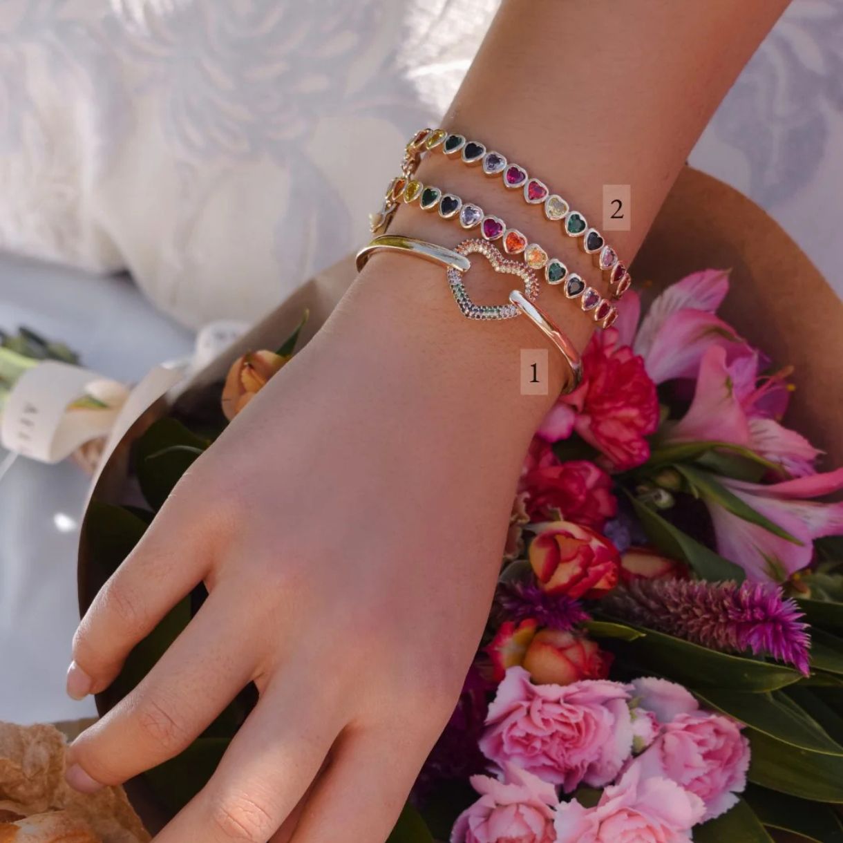 Colorful heart bracelet