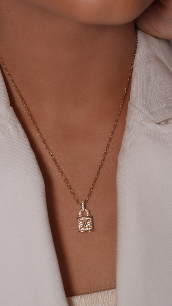 LV studded inspiration necklace