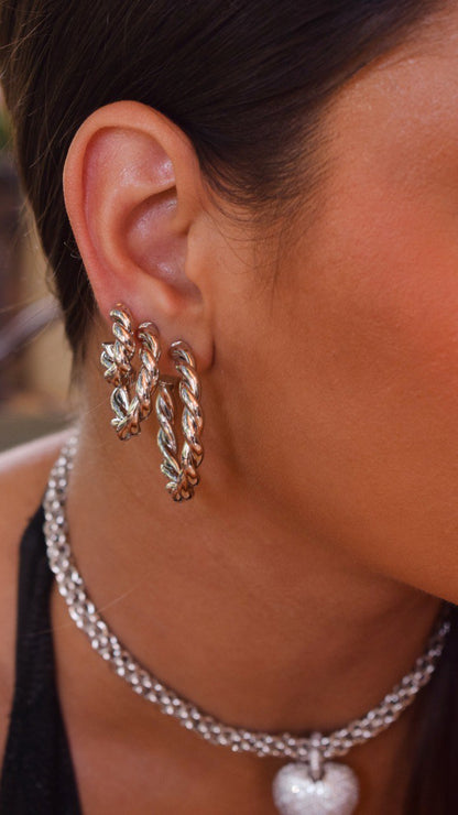 Twisted Hoop Earrings Small