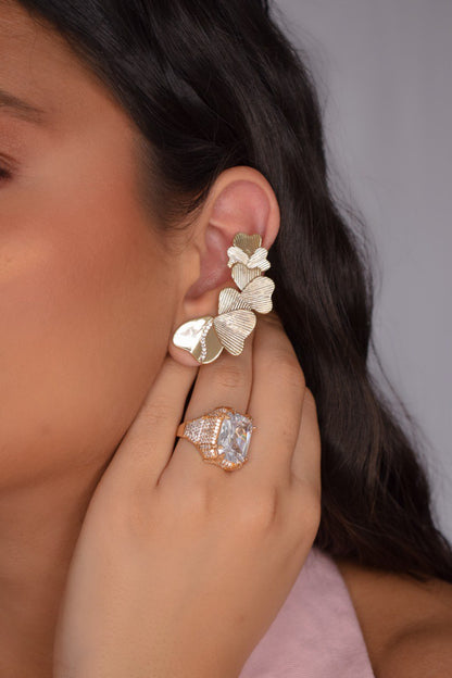 Heart & Leaves Ear Cuff