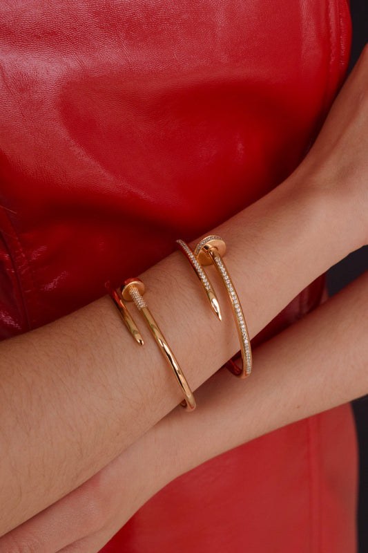 Nail Bracelet with Zirconia Details