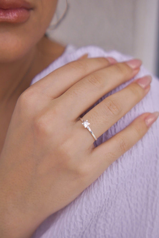 Silver Solitaire Ring