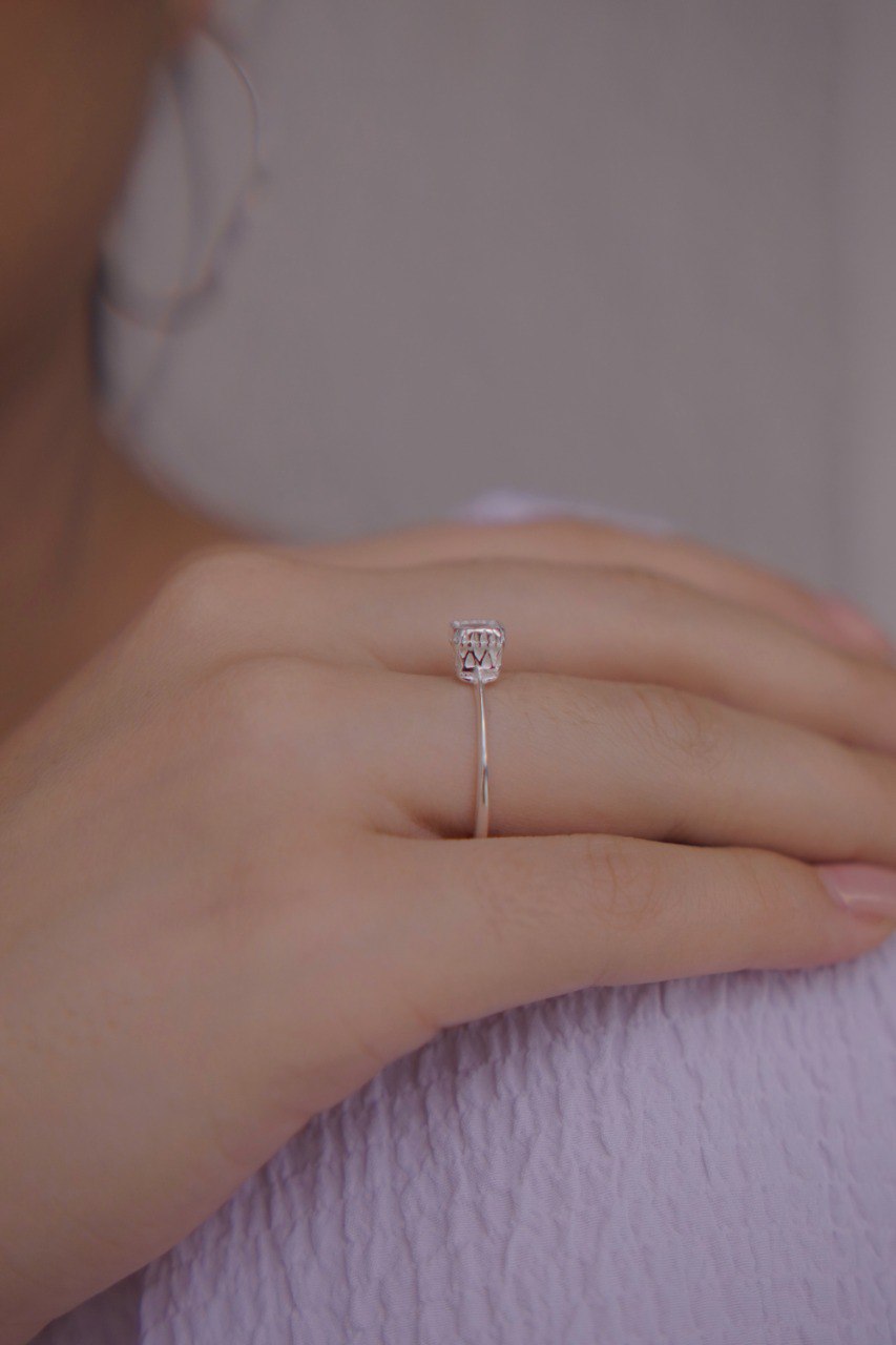 Square Stone Silver Ring