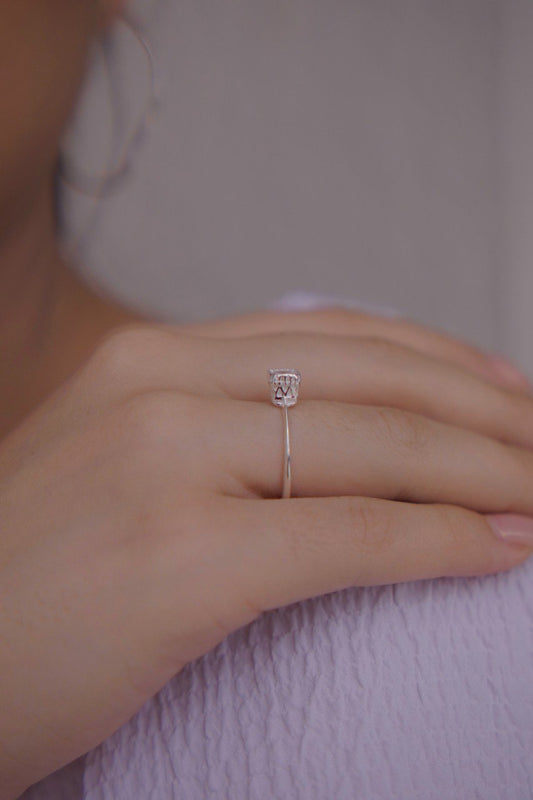 Square Stone Silver Ring