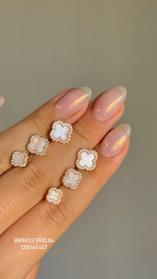 nspired Clover Pearl & Pavé Earrings