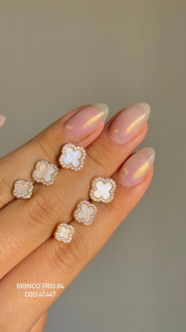 nspired Clover Pearl & Pavé Earrings