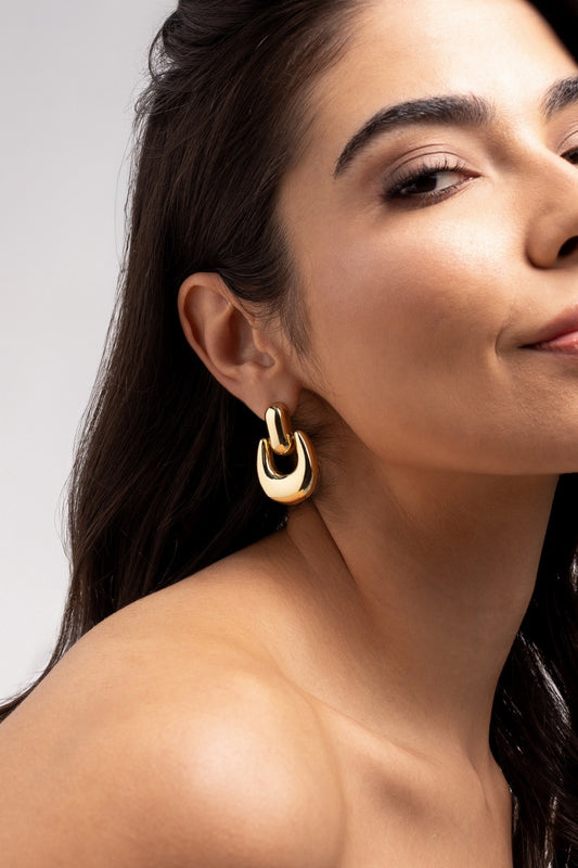 Smooth Articulated Oval Earrings