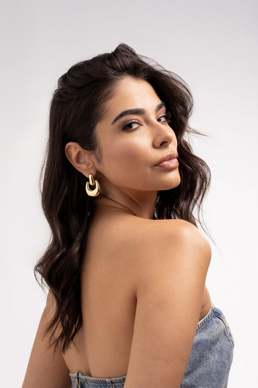 Smooth Articulated Oval Earrings