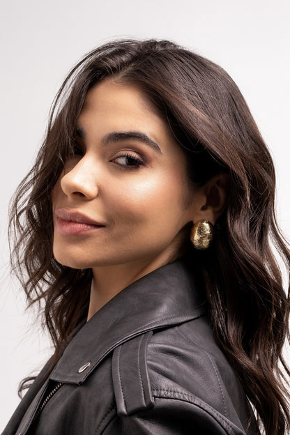 Large Scratched Oval Earrings