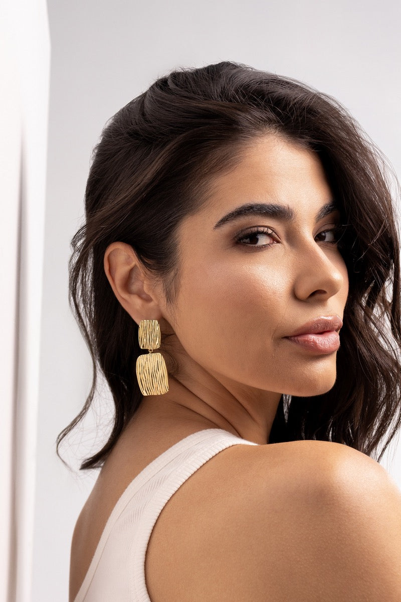 Wavy Square Earrings