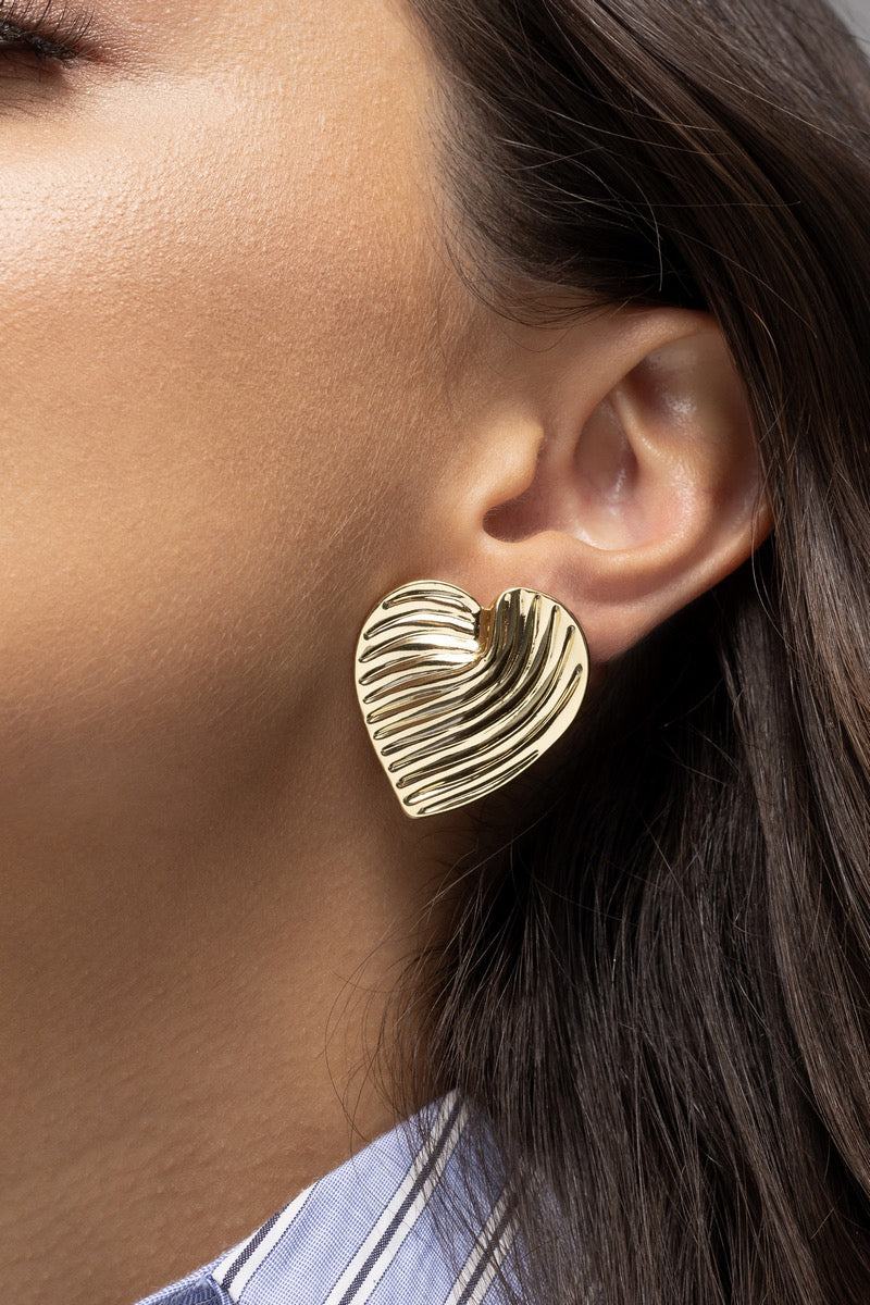 Striped Heart Earrings