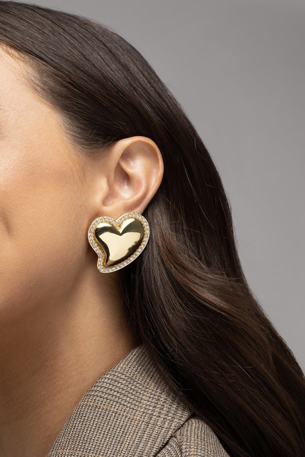 Max Heart Earrings with Zirconia