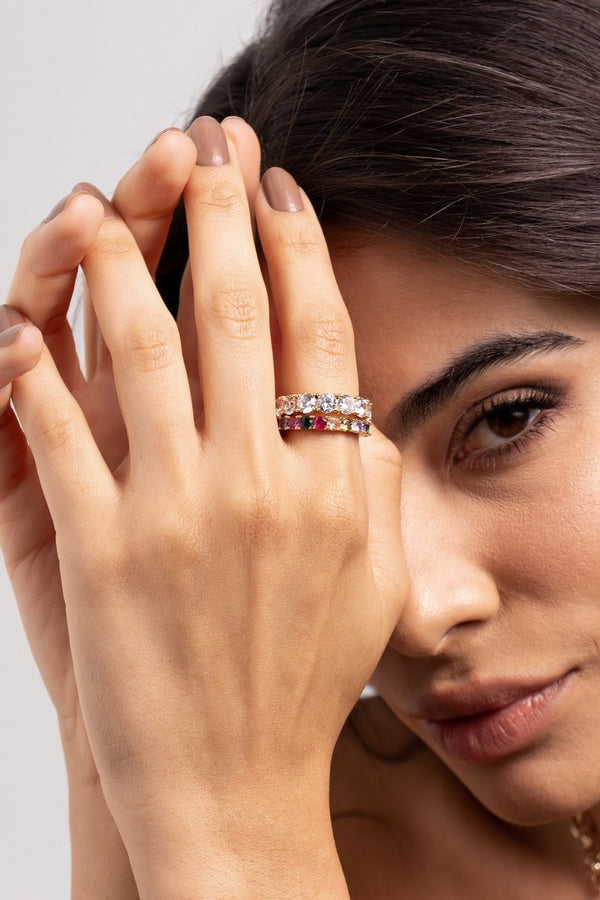 Half Eternity Zirconia Ring