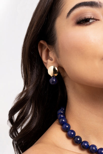 Lapis Lazuli Ball Earrings