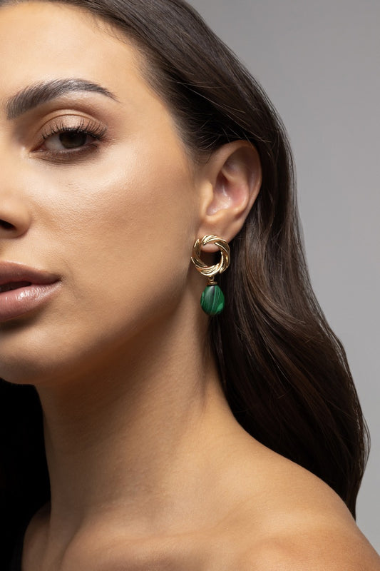 Malachite Drop Earrings