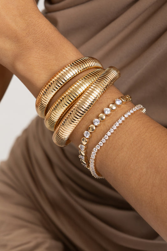 La Raia 18k Gold-Plated Gaspipe Bracelet