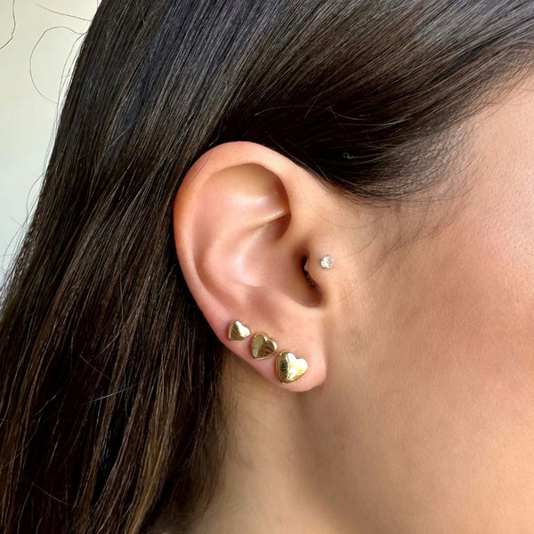 Plain Heart Gold Earring