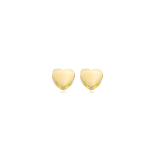 Plain Heart Gold Earring