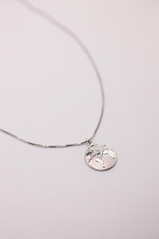 Mundi White Rhodium Necklace