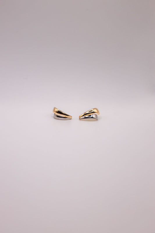 Hook Ocean Earrings in White Gold and Gold