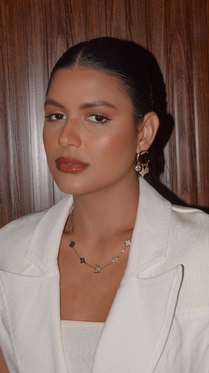 Double Necklace with “LV” Letters – Zirconia Crystals
