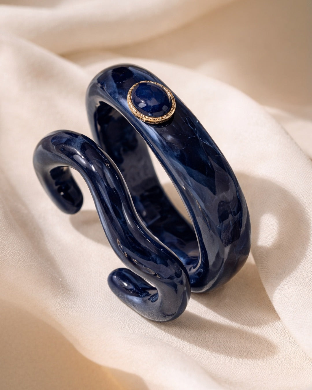 Midnight Azure Double-Wrap Resin Cuff