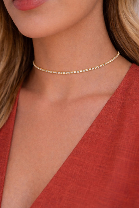 Delicate Zirconia Choker Necklace