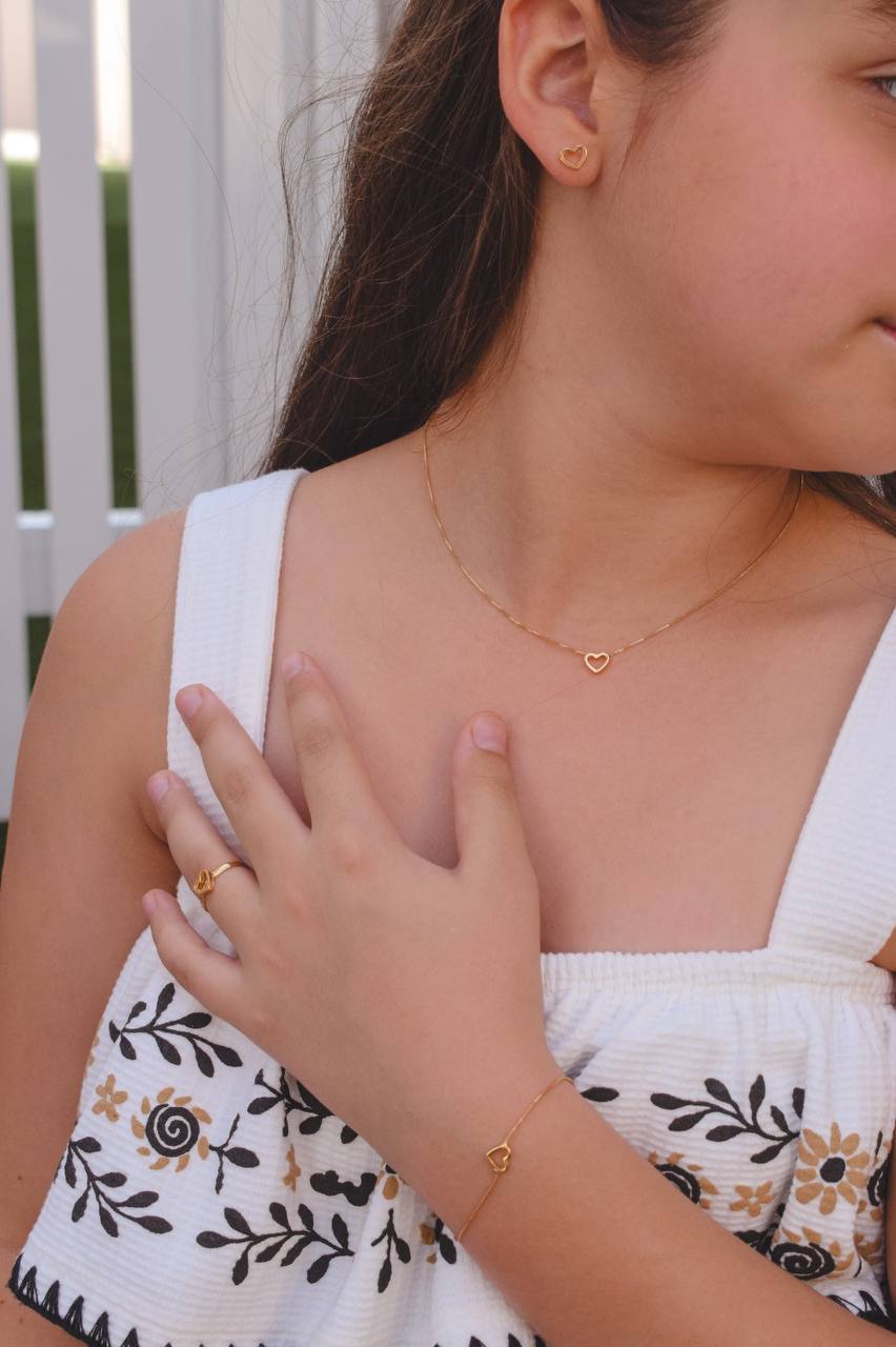 Children’s Hollow Heart Jewelry Set