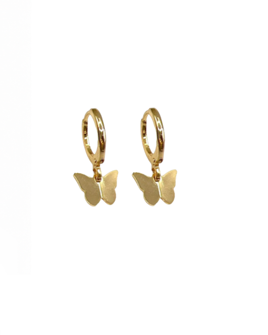 Smooth Butterfly Hoop Earrings