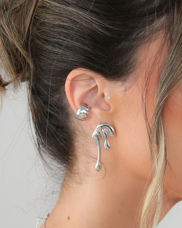 Rhodium Flame Earrings